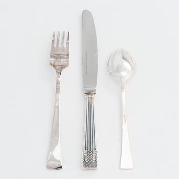 Mauno Honkanen, a 36-piece set of 'Tähkä' silver cutlery, Tillander Helsinki 1975-76.