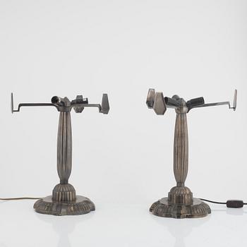 A Pair of Art Déco-Style Table Lamps, mid 20th Century.