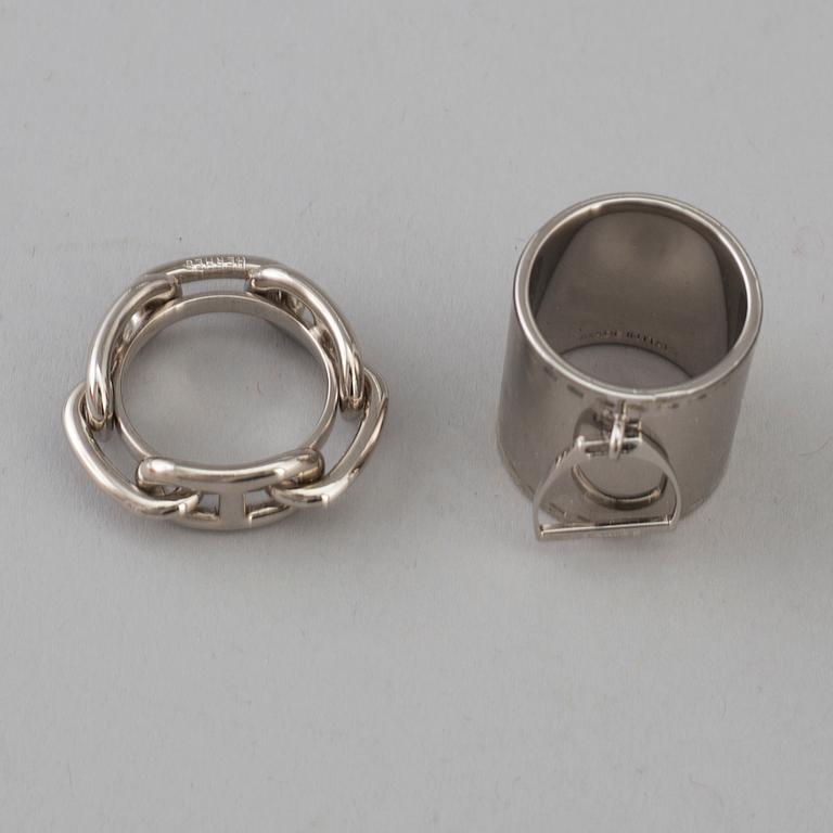 HERMÈS, scarf rings, 2 pieces.