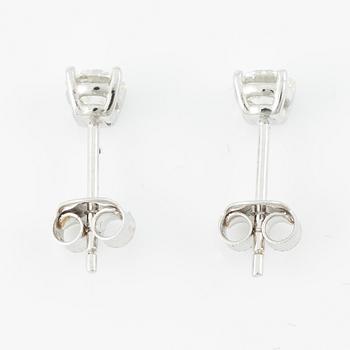 Earrings, a pair, 18K white gold with brilliant-cut diamonds.