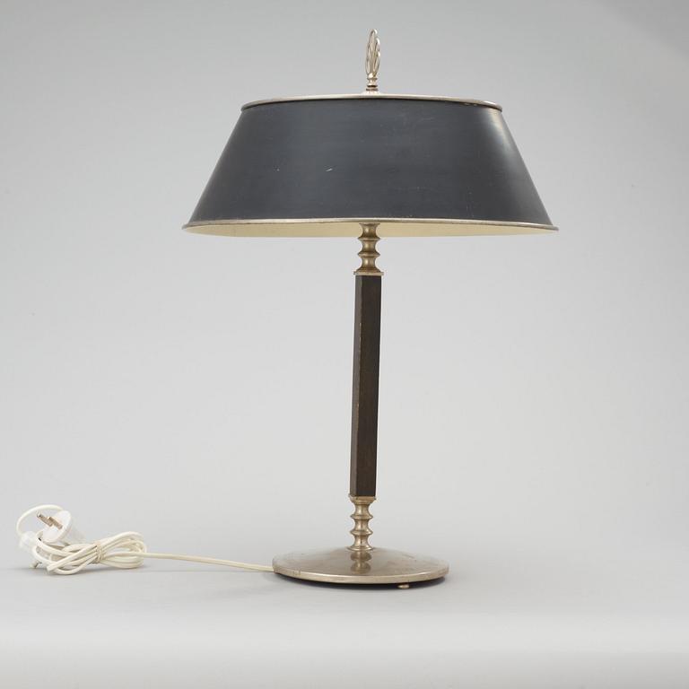 A white metal and black lacquered table lamp, Böhlmarks, Stockholm circa 1928-30, model 6942.