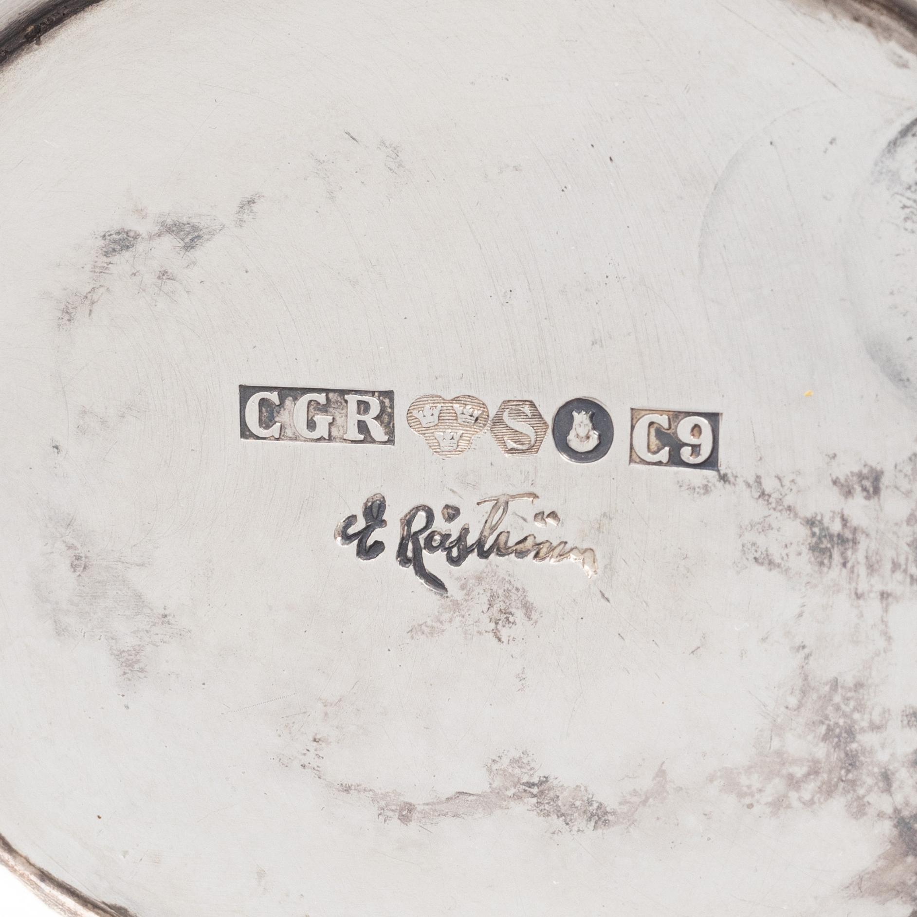 Eric Råström, a three-piece silver coffee service, Råströms Silver- O Nysilverfabrik, Sweden, 1953.
