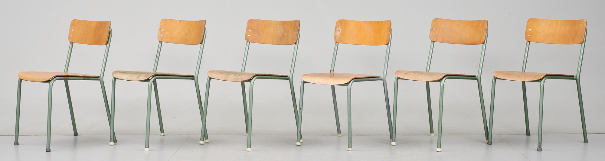 STOLAR, 6 st, Grythyttan Stålmöbler, 1950/60-tal.