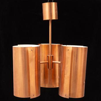 A copper ceiling light.