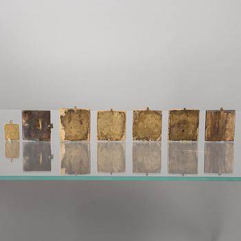 IKONER, samling reseikoner, Ryssland, mässing och cuprum emalj.