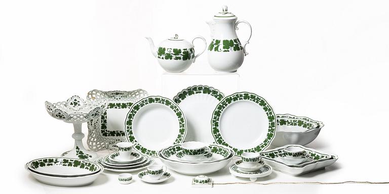 An 187-piece 'Weinlaub' porcelain dinner and coffee service, Meissen, Germany.