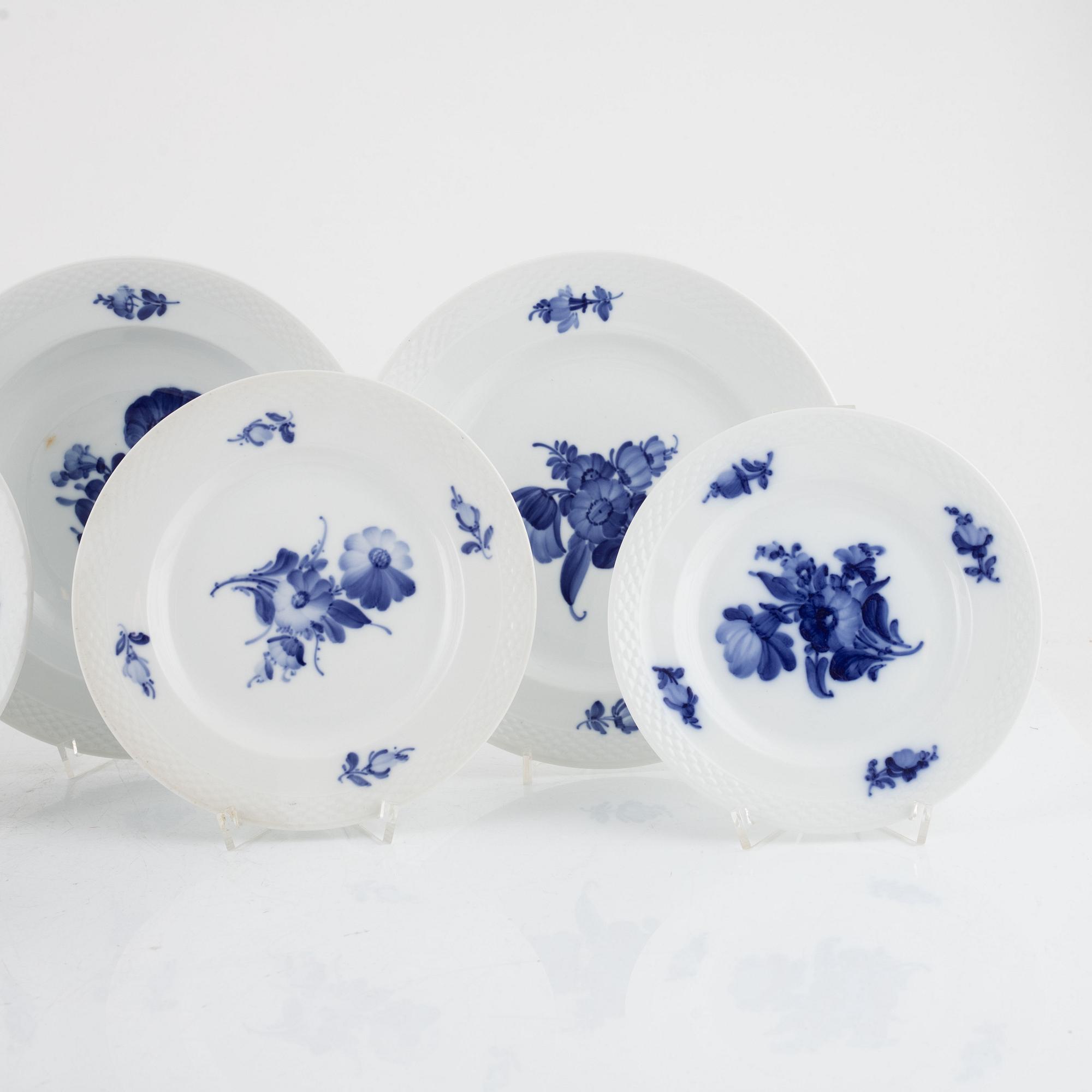 119 pieces of a 'Blue flower' porcelain service, Royal Copenhagen, Denmark.