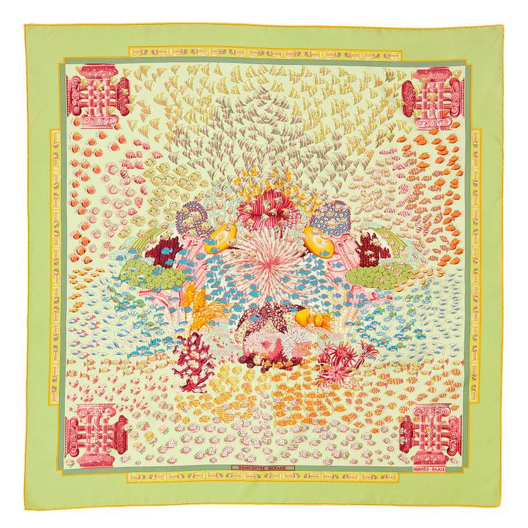 HERMÈS, a silk scarf, "Rencontre Oceane".