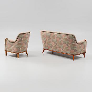 SOFFA samt FÅTÖLJ, 1900-talets andra hälft.