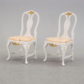 6 rococo style chairs, 20th century.