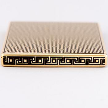 A GOLD CASE, 18K gold, black enamel. France.