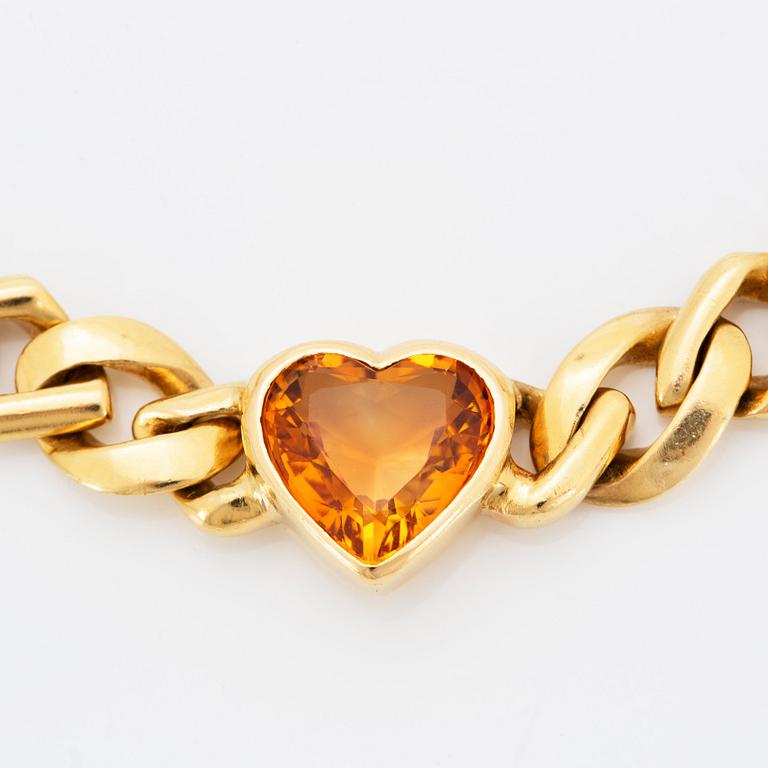 Collier 18K guld med fasettslipade citriner.