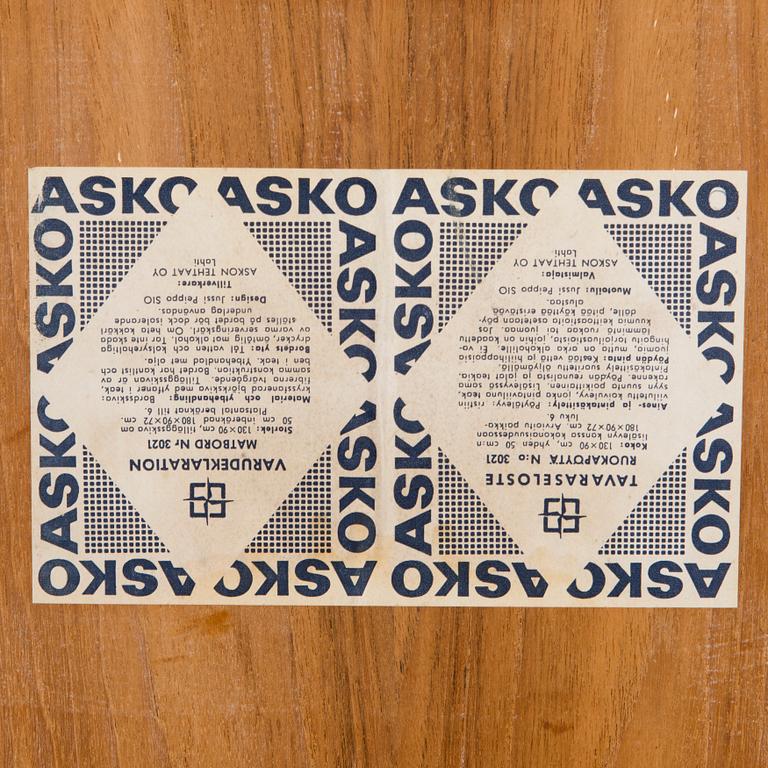 A 1960s 'Tectonia' dining table for Asko, Finland.