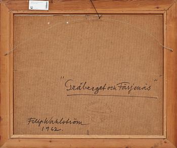 FILIP WAHLSTRÖM, olja på pannå, monogramsign o dat 1962.