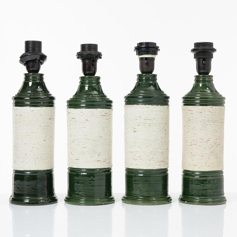 Bordslampor, 4 st, Bitossi för Bergboms, 1900-talets andra hälft.