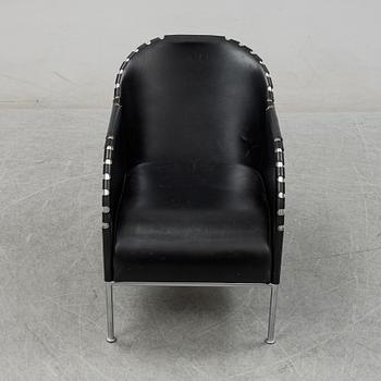 Mats Theselius, a 'Bruno' tubular steel and leather lounge chair, Källemo AB, designed in 1997.