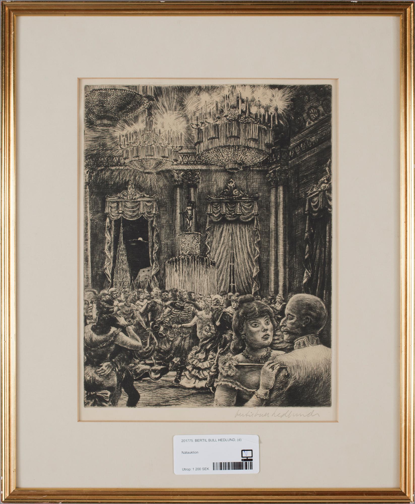 BERTIL BULL HEDLUND, etsning. Sign.