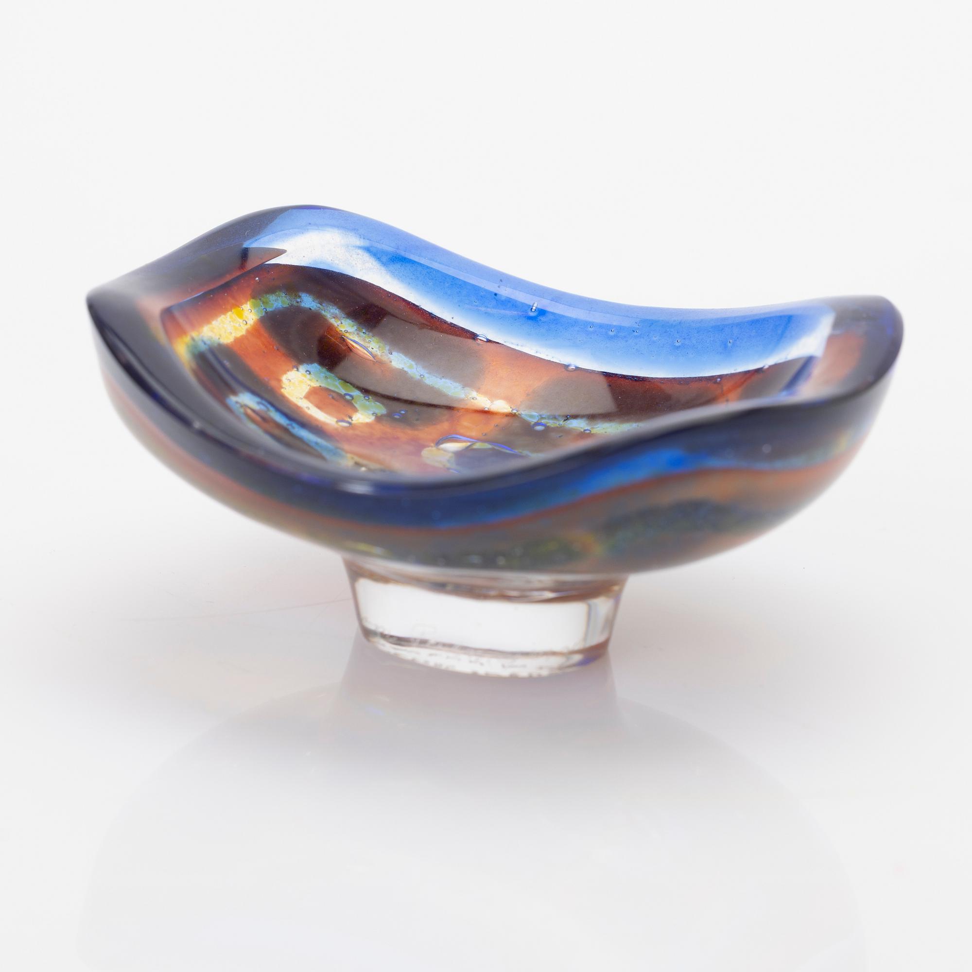 Sven Palmqvist, skål, miniatyr, glas, Ravenna, Orrefors.