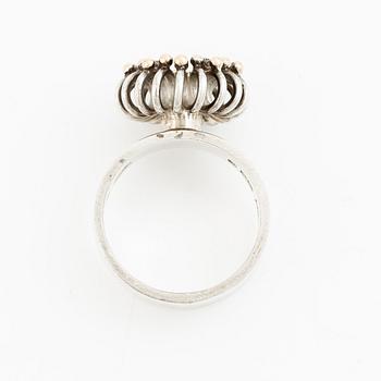 Anders Högberg, ring, sterling silver with a pink stone, Gothenburg 1989.