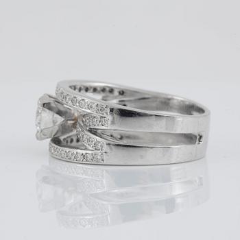 RING med briljantslipad diamant, circa 1.33 ct, kvalitet ca G/VVS.