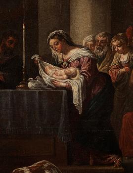 Girolamo da Ponte (Bassano) Hans krets, Frambärandet i templet.