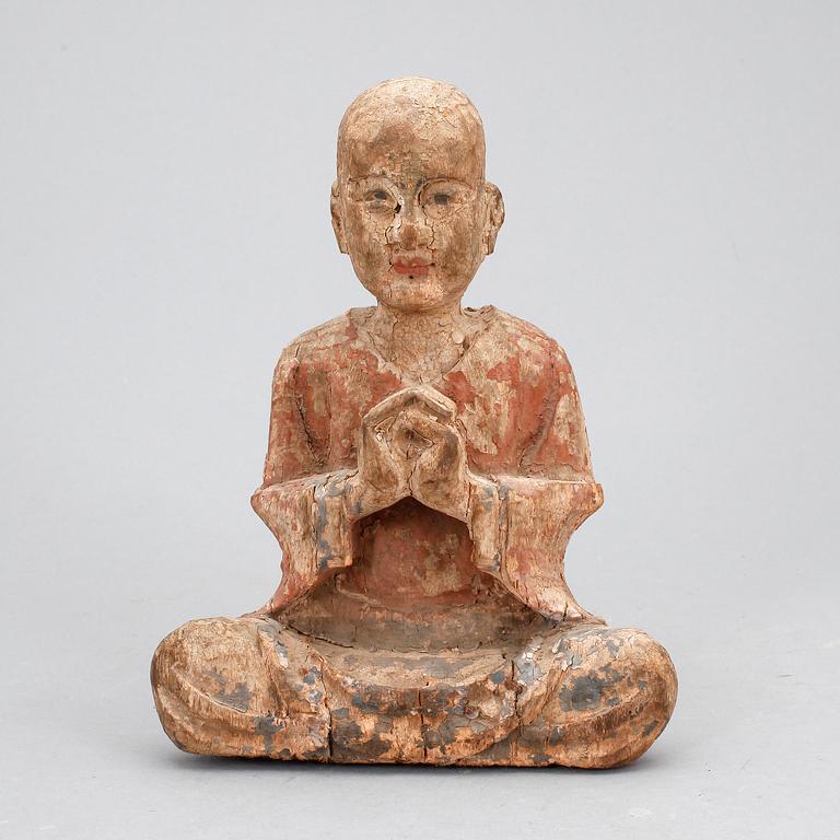 FIGURIN/LOHAN, trä, Qing dynastin 1700-tal.