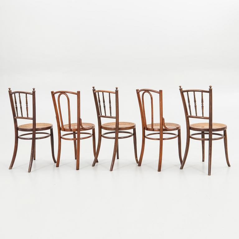 Chairs, 5 pieces, early 20th century.
