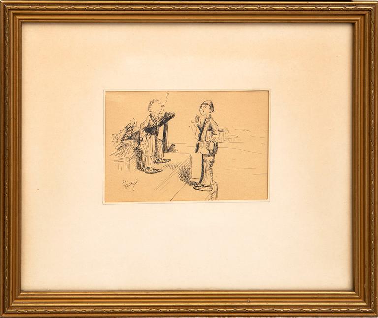 Hugo Carlberg, teckningar 2 st signerade , en daterad 98.
