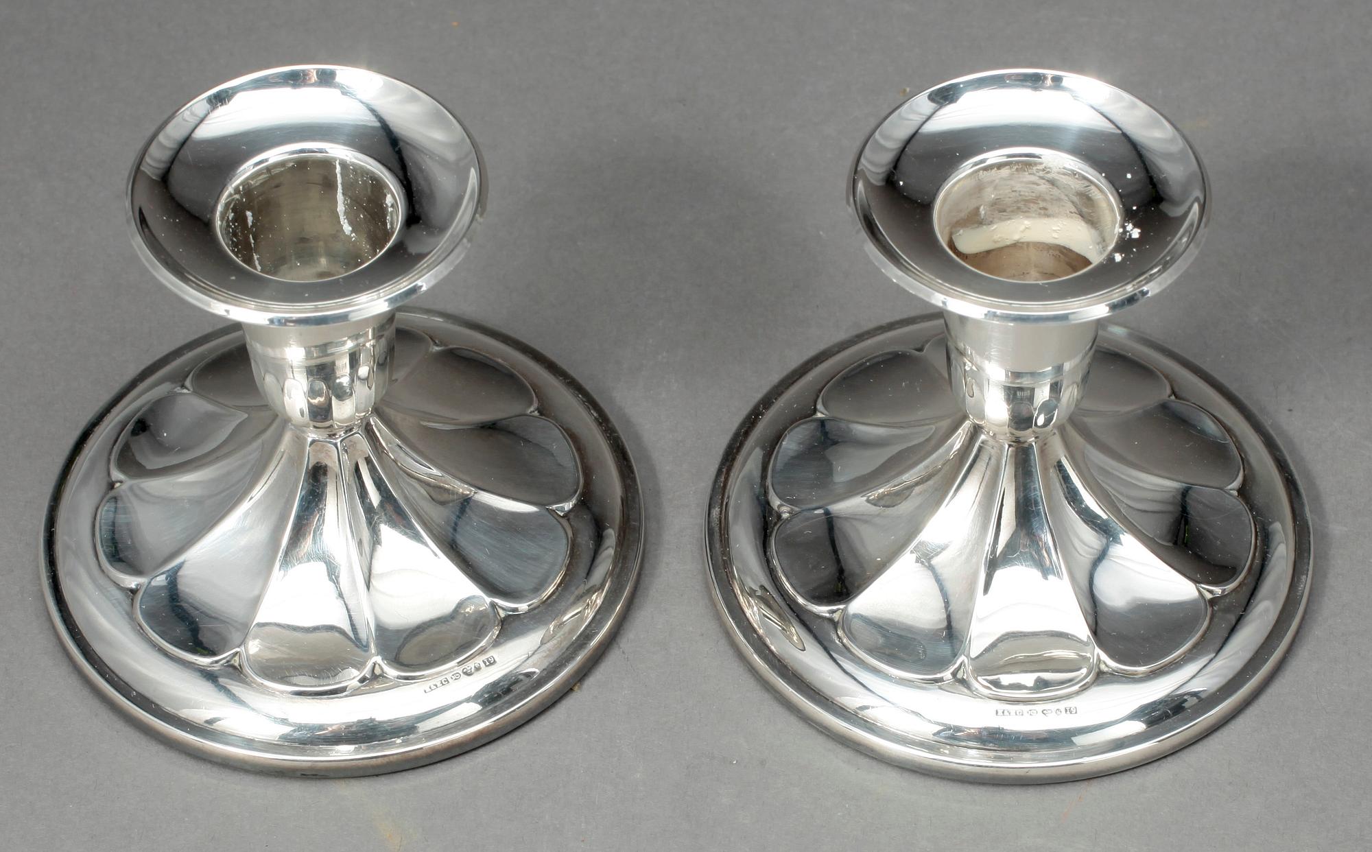 LJUSSTAKAR, ett par, silver, Ceson, Göteborg, 1959.