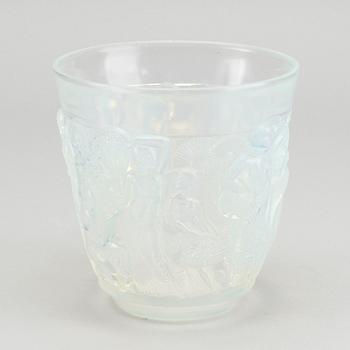 SABINO, an Art Deco moulded glass vase signed.