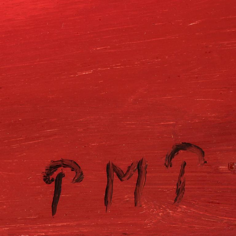 PRIMUS MORTIMER PETTERSSON, olja på pannå, monogramsign.