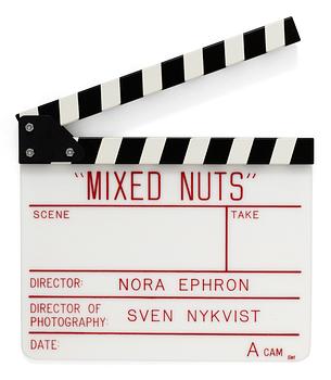 22. FILMKLAPPA från inspelningen av filmen "Mixed nuts", USA 1994. Regi Nora Ephron.