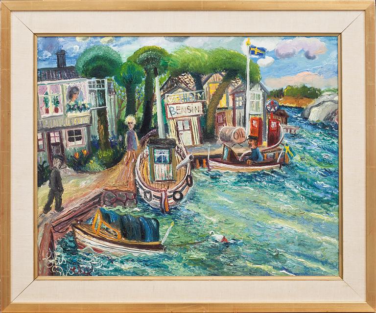 ELIS RYBERG, olja på pannå, signerad.