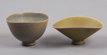 SKÅLAR, 2 st, stengods, Berndt Friberg, Gustavsberg.