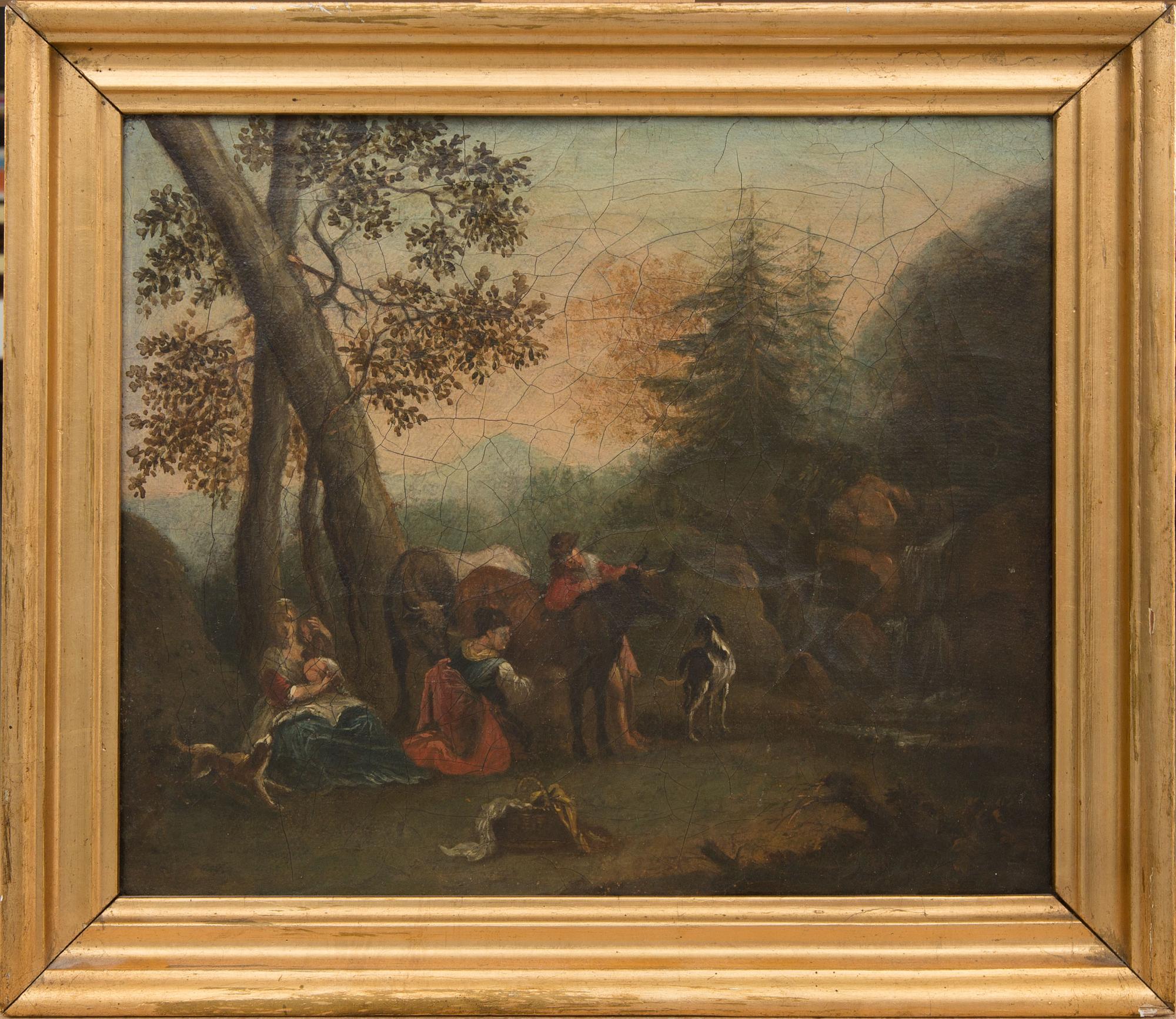 OKÄND KONSTNÄR, 1800-tal, olja på duk, a tergo daterad den 7:de Martz 1846.