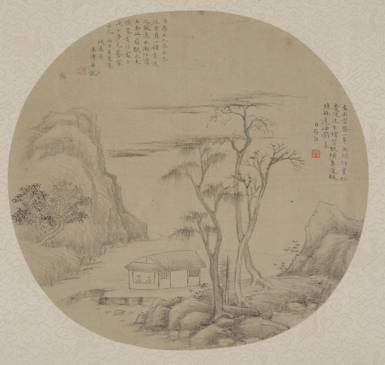 Unidentified artist, Two landscape paintings, China, 20th century.