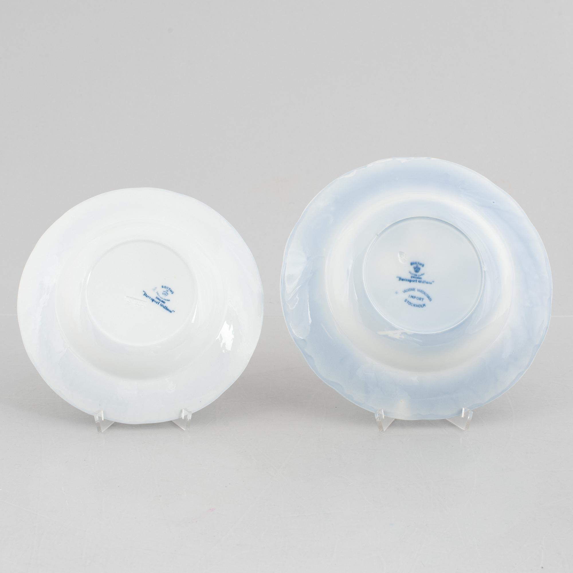 Matservis, flintgods, "Davenport Willow", Booths, England, tidigt 1900-tal.