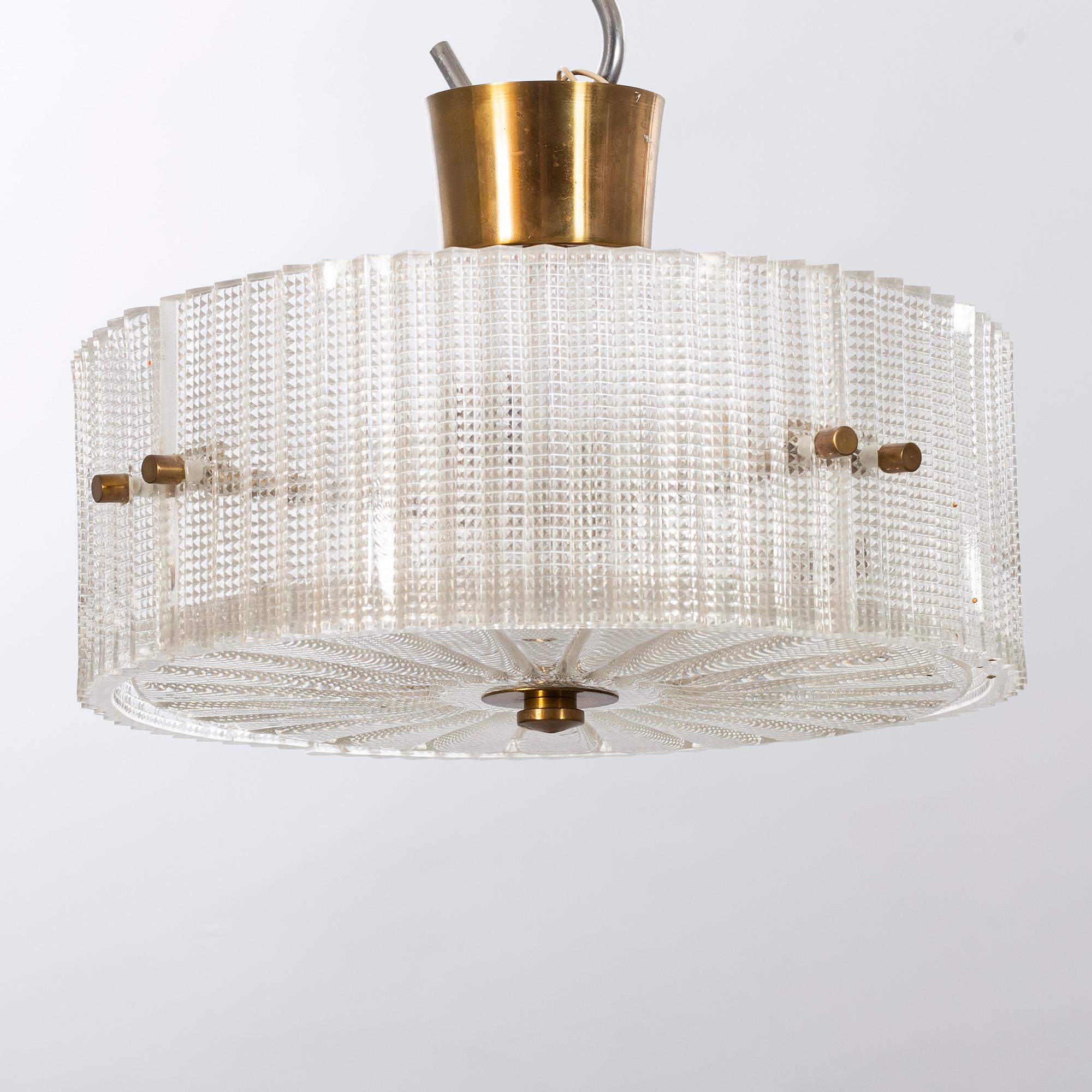 CARL FAGERLUND taklampa 1960/70-tal Orrefors.