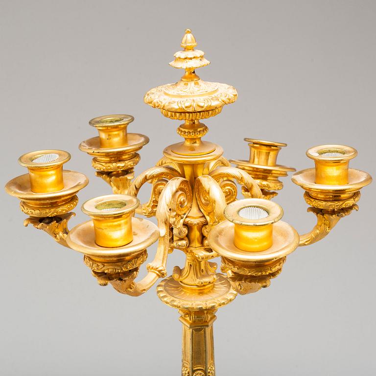 CANDELABRUM, gilt-bronze, 19th century.