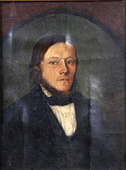 OKÄND KONSTNÄR, olja på duk. 1800-tal.