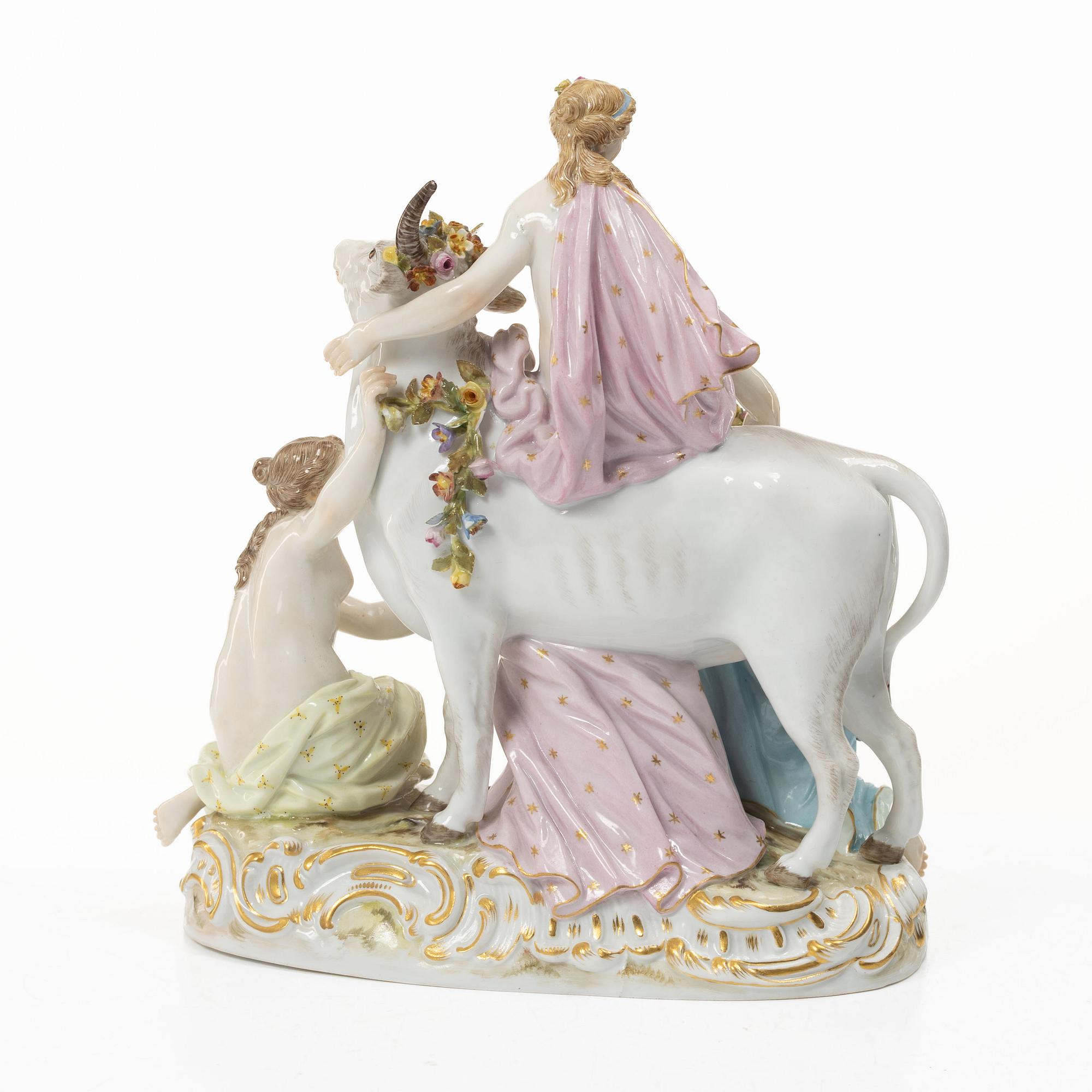 Meissen, A porcelain group of Europe and the bull, around 1900.