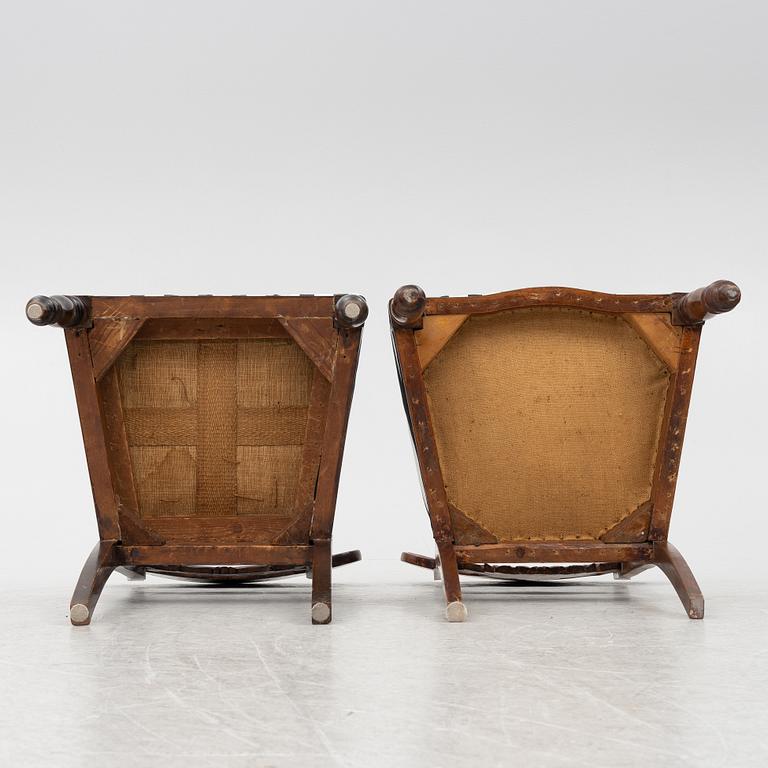 Chairs, 8 pcs, late Empire, mid-19th century.