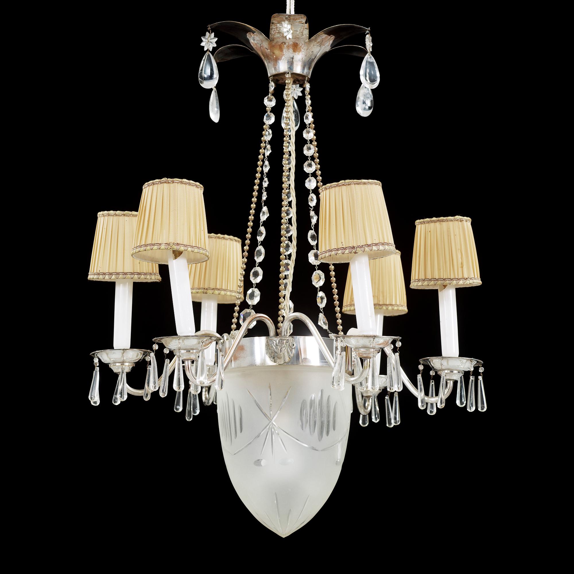 TAKKRONA, nysilver, 1920/30-tal. Höjd ca 80 cm.