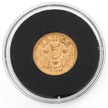 Gold coin, Oscar II, 5 kronor, 1899.