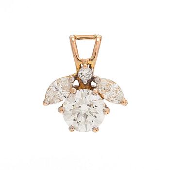 Pendant, in 18K gold set with brilliant-cut and marquise-cut diamonds total ca 1.77 ct.