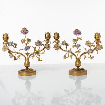A pair of candelabras,  early 20th century.