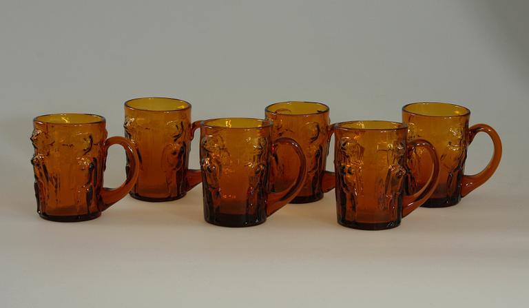 ÖLSEJDLAR, 6 st, glas, Erik Höglund.