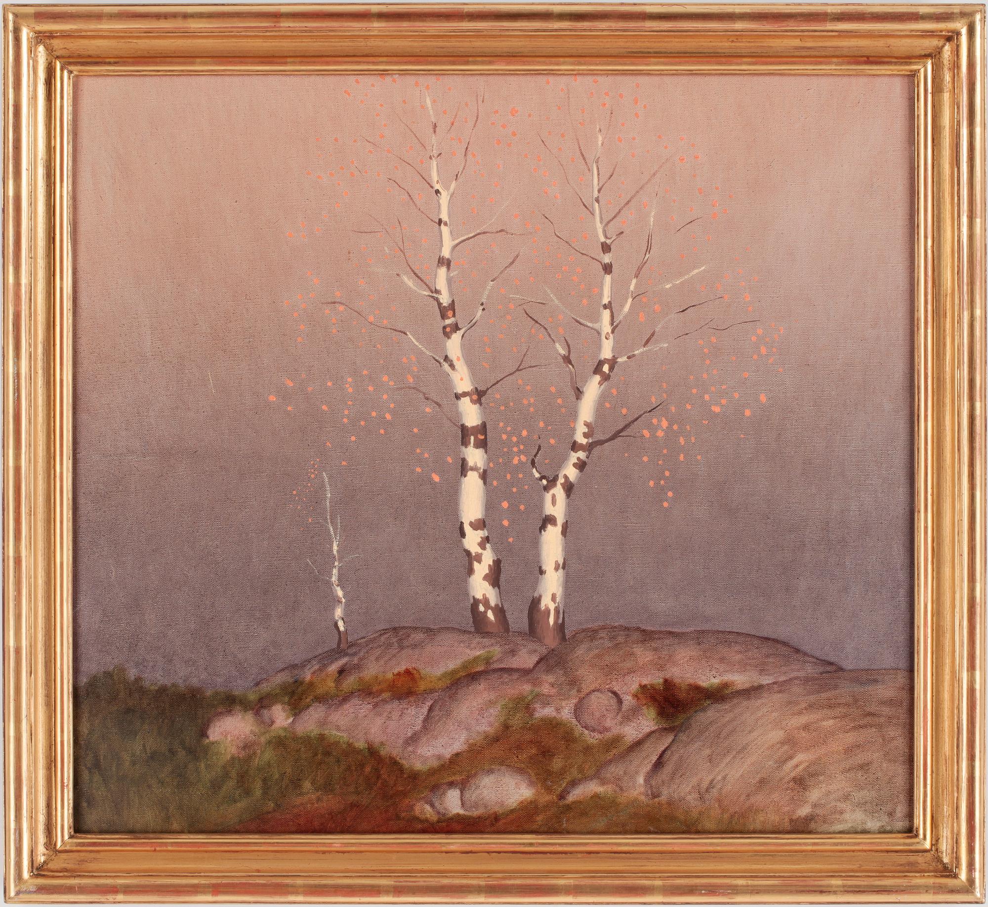 OSKAR BERGMAN, tillskr, olja på duk, ej sign.