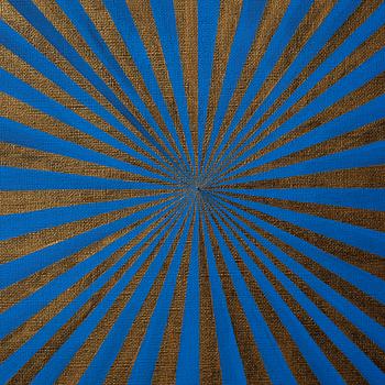 Elisabeth Frieberg, "Untitled (blue, gold, center, beam)".