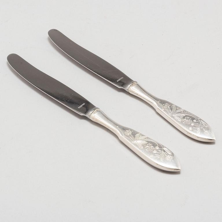 MATKNIVAR, 12 stycken, silver, modell Tornedal, COP, Haparanda 1950-tal.